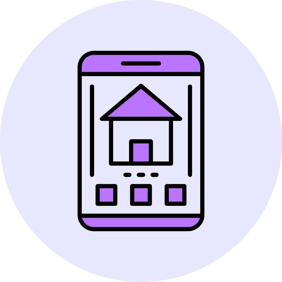 Home Filled Circle Fill Style Icon vector