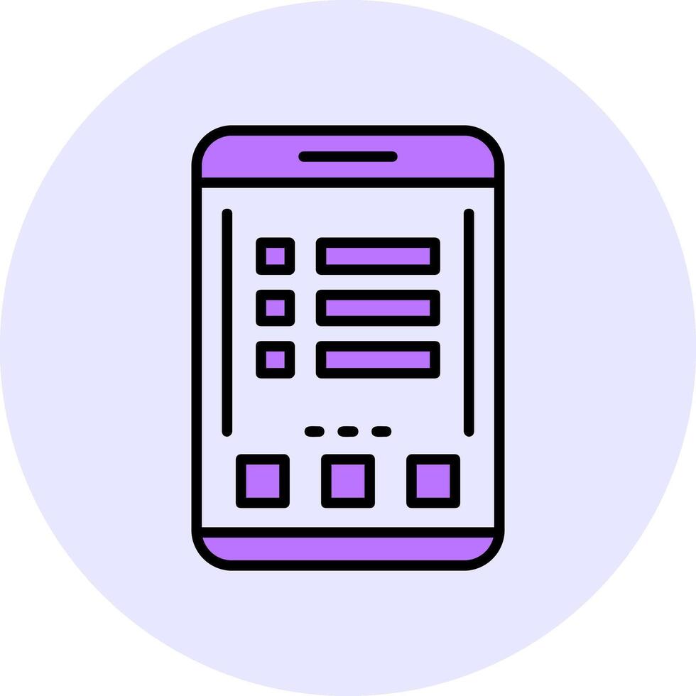Menu Filled Circle Fill Style Icon vector