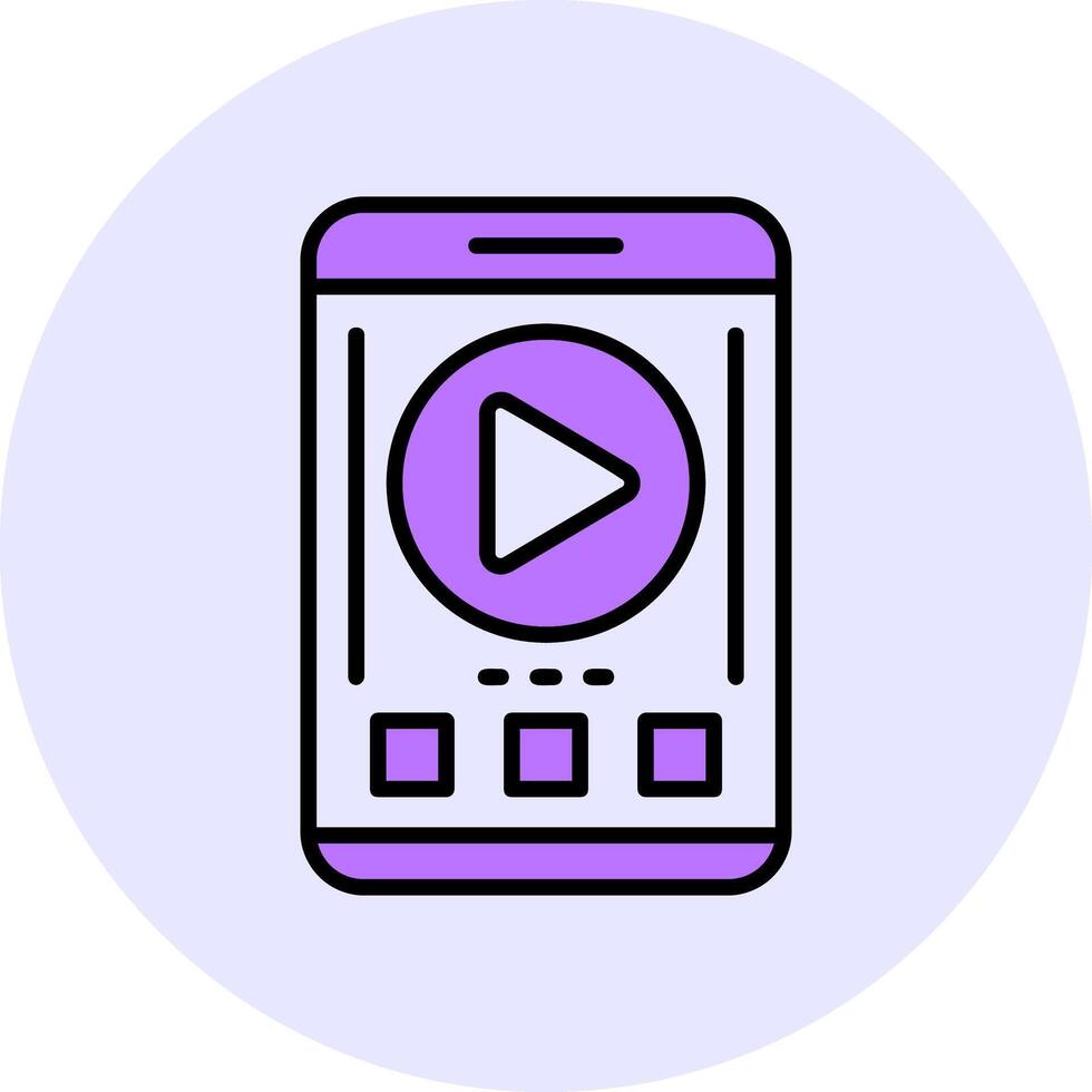 Play Filled Circle Fill Style Icon vector