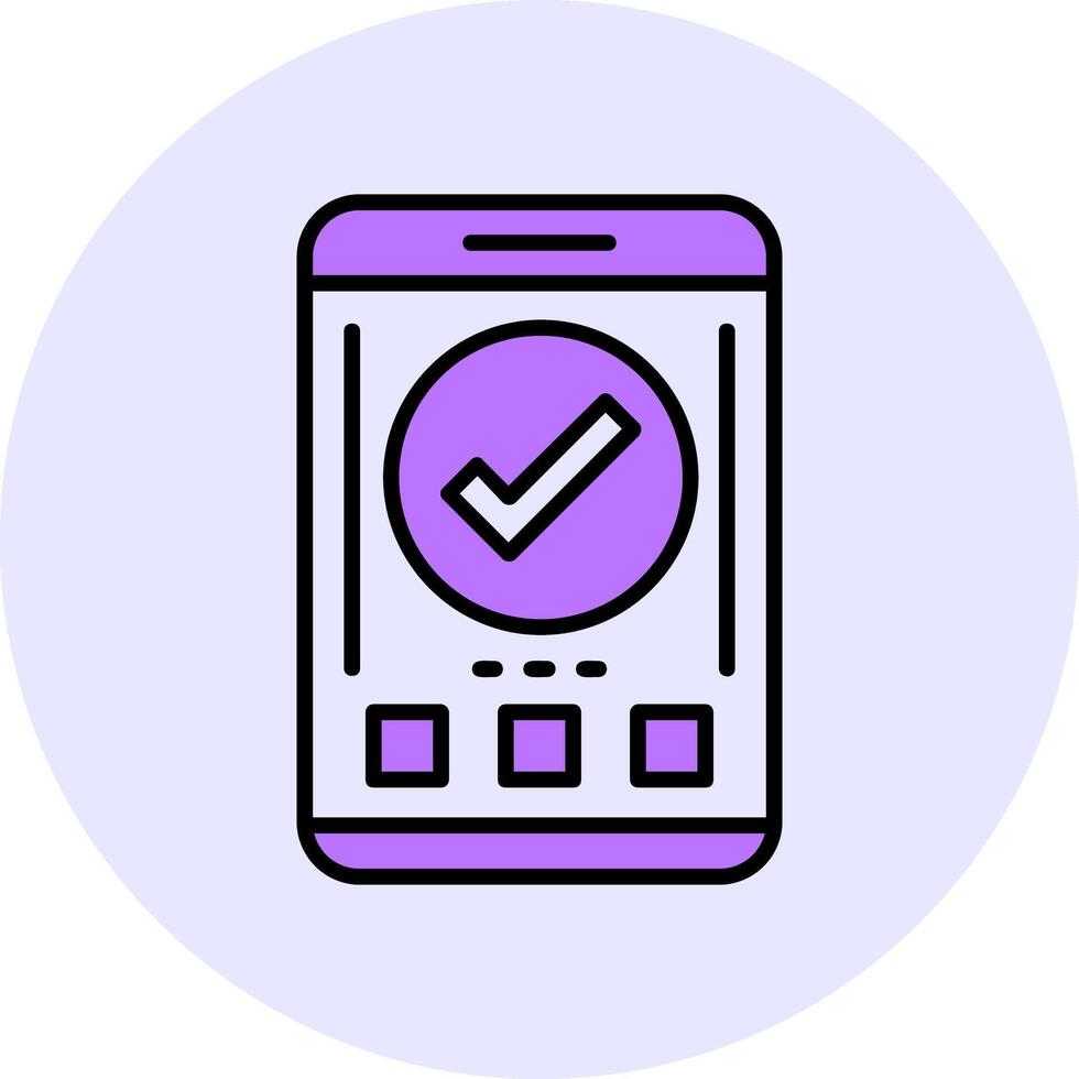 Checkmark Filled Circle Fill Style Icon vector
