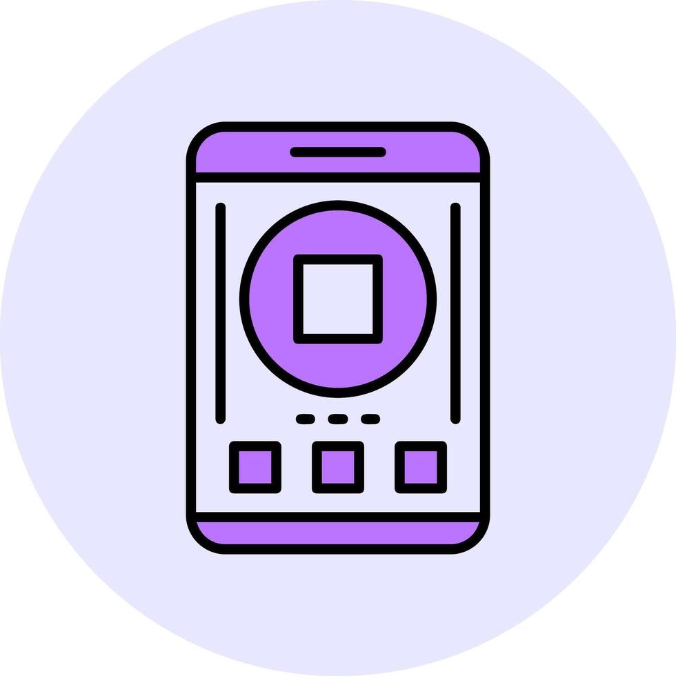 Stop Filled Circle Fill Style Icon vector