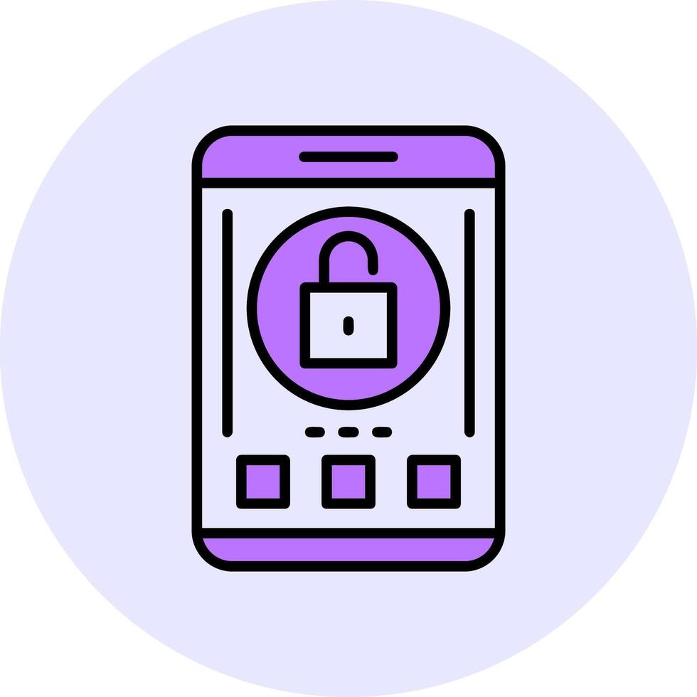 Unlock Filled Circle Fill Style Icon vector