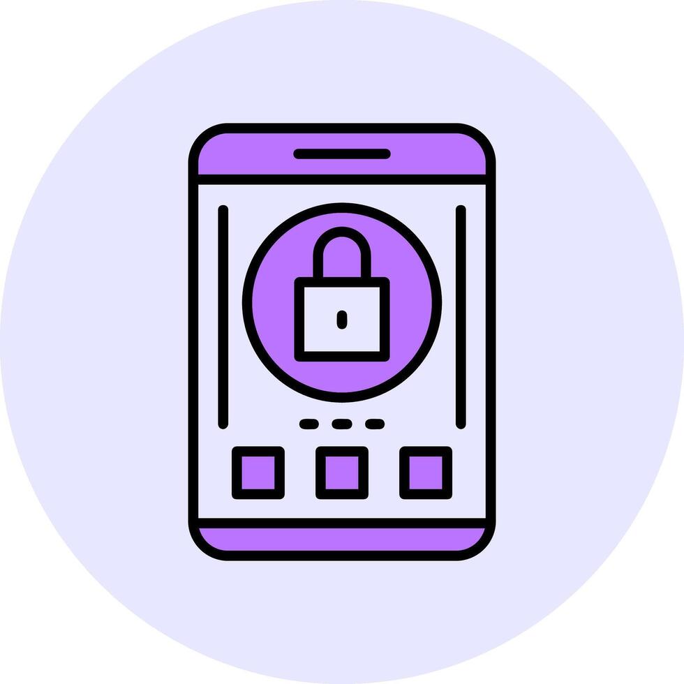 Lock Filled Circle Fill Style Icon vector