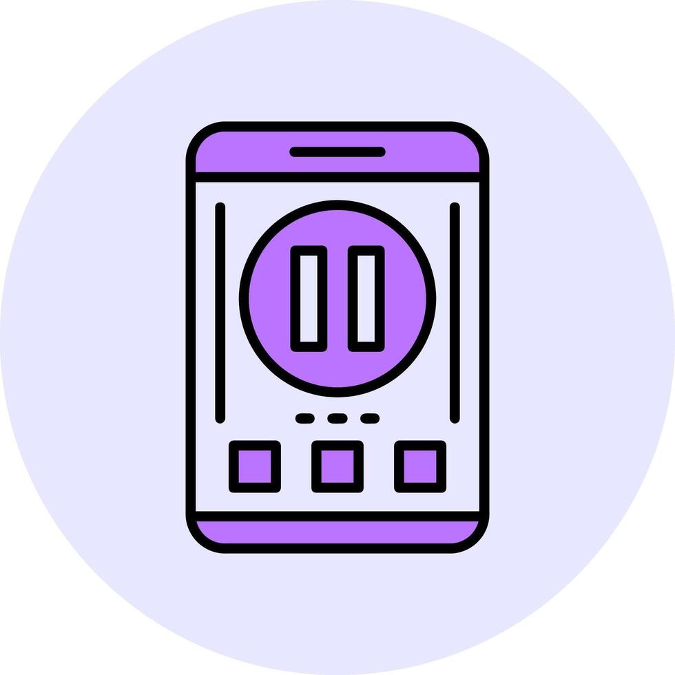Pause Filled Circle Fill Style Icon vector