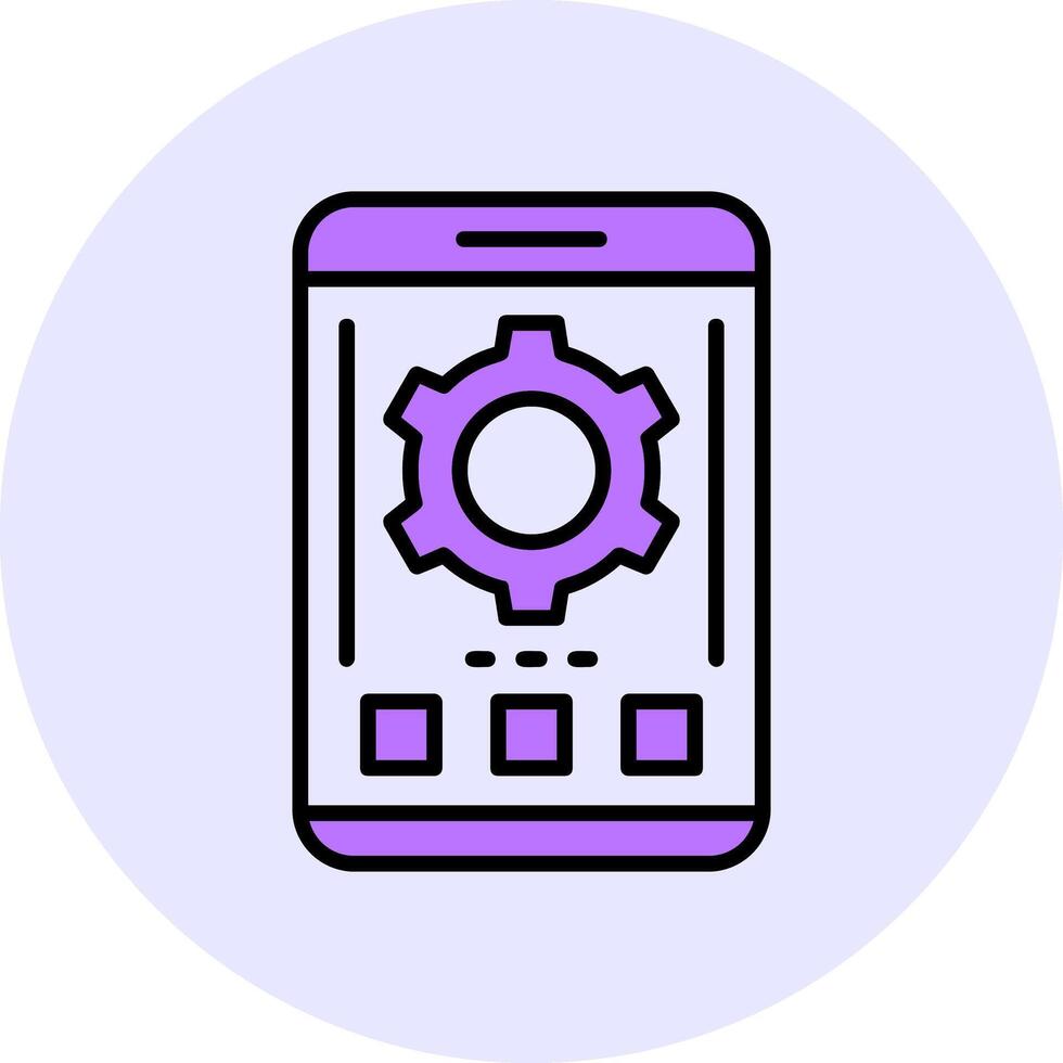 Gear Filled Circle Fill Style Icon vector