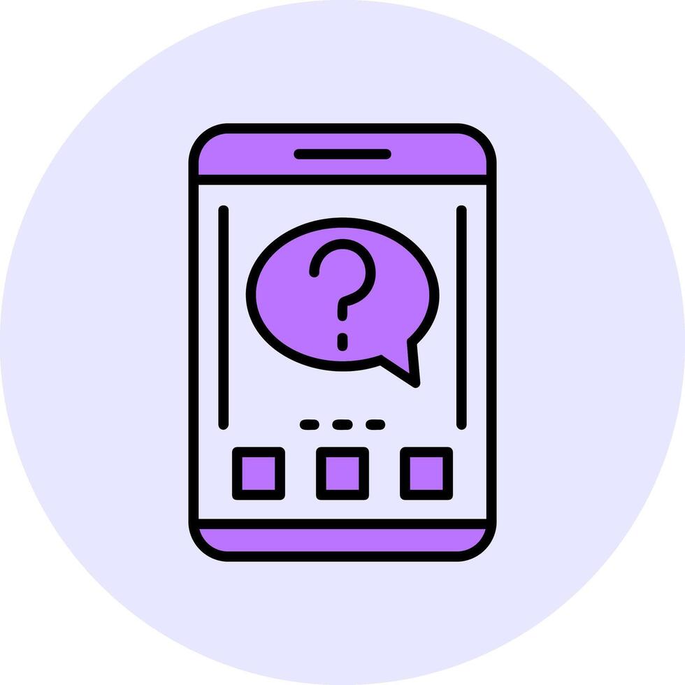 Question Filled Circle Fill Style Icon vector