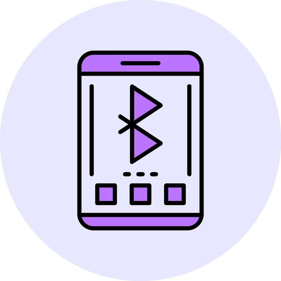 Bluetooth Filled Circle Fill Style Icon vector