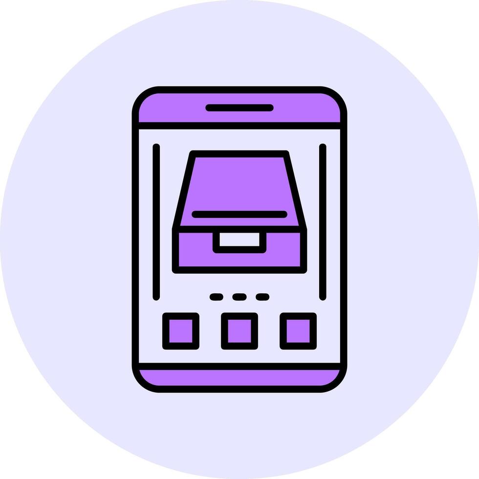 Archive Filled Circle Fill Style Icon vector