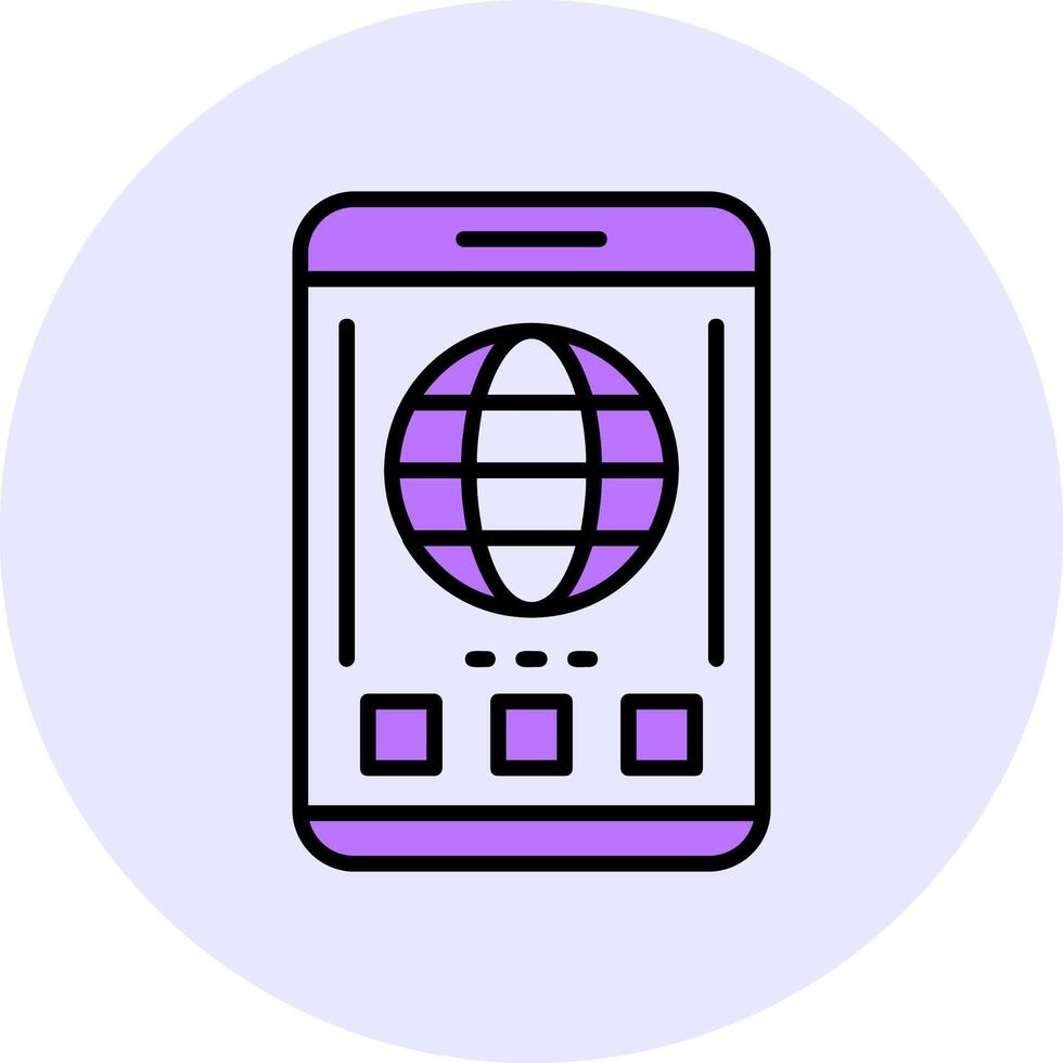 Globe Filled Circle Fill Style Icon vector