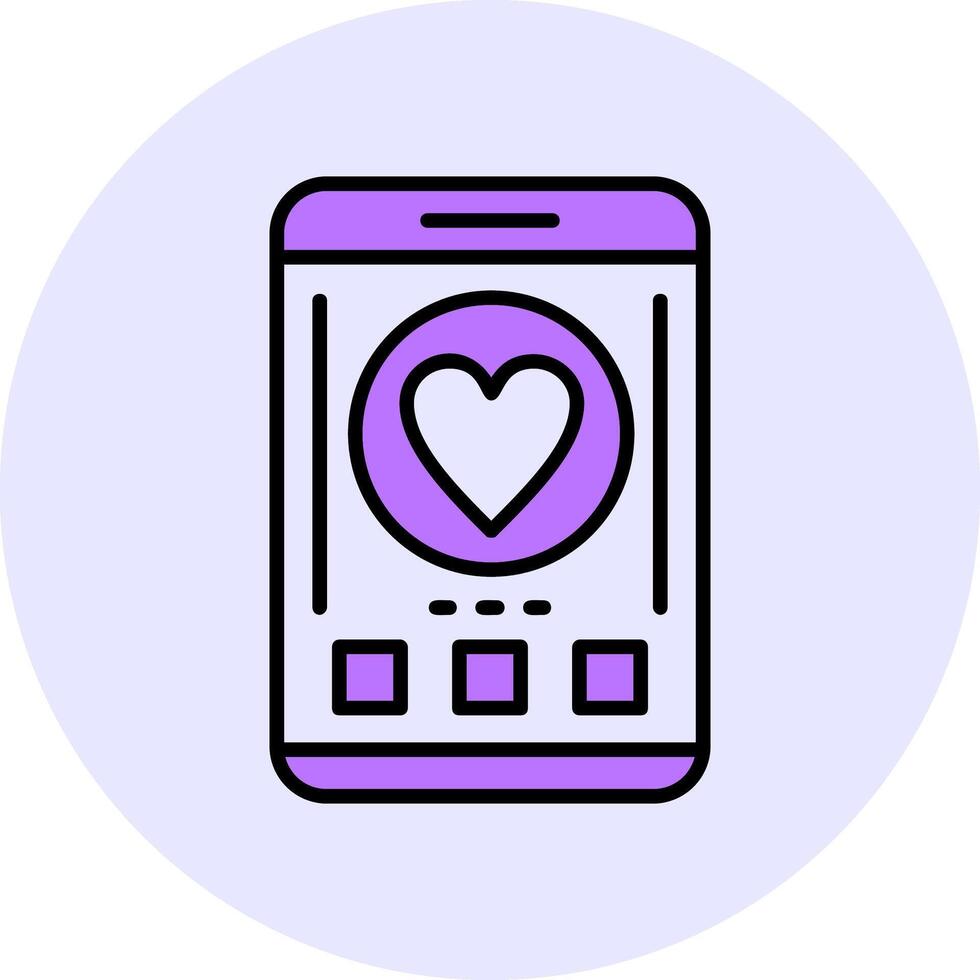 Like Filled Circle Fill Style Icon vector