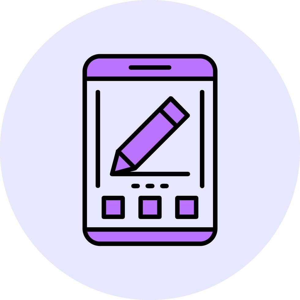 Edit Filled Circle Fill Style Icon vector