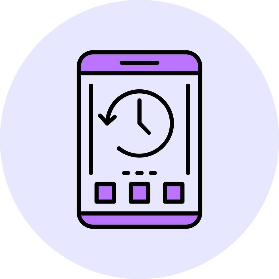 History Filled Circle Fill Style Icon vector