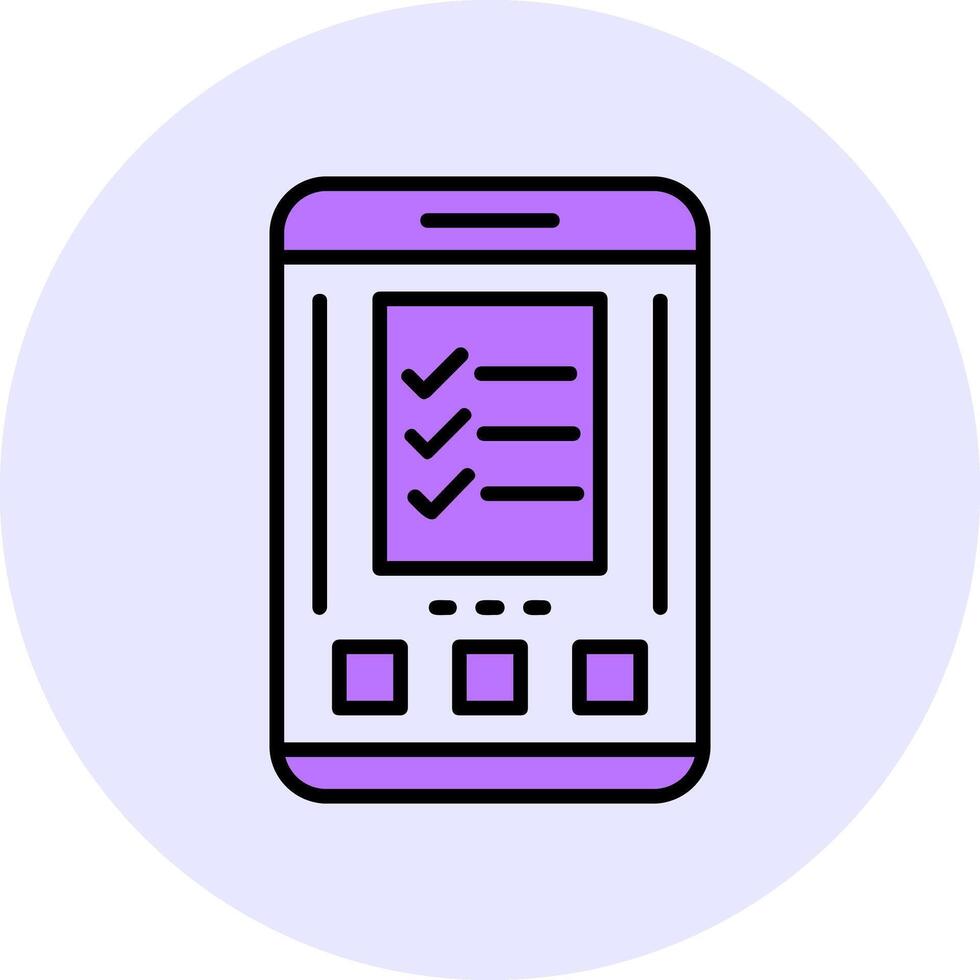 Checklist Filled Circle Fill Style Icon vector
