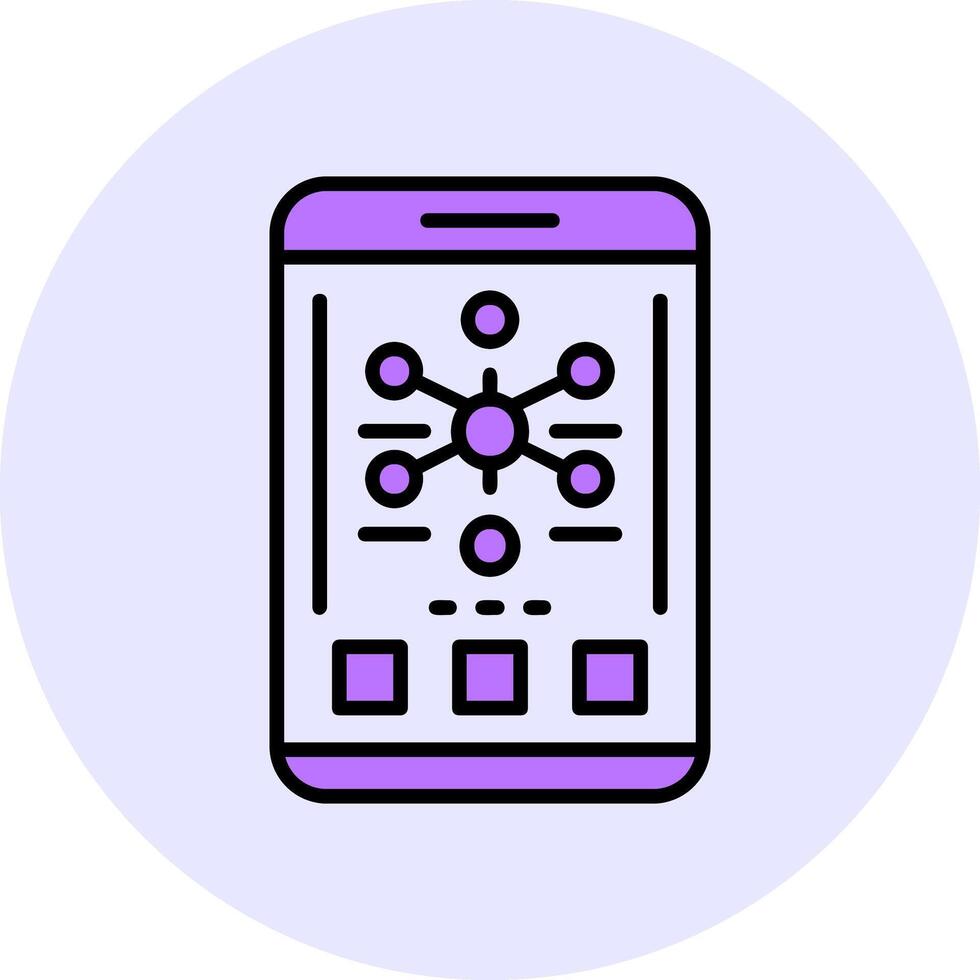 Graph Filled Circle Fill Style Icon vector