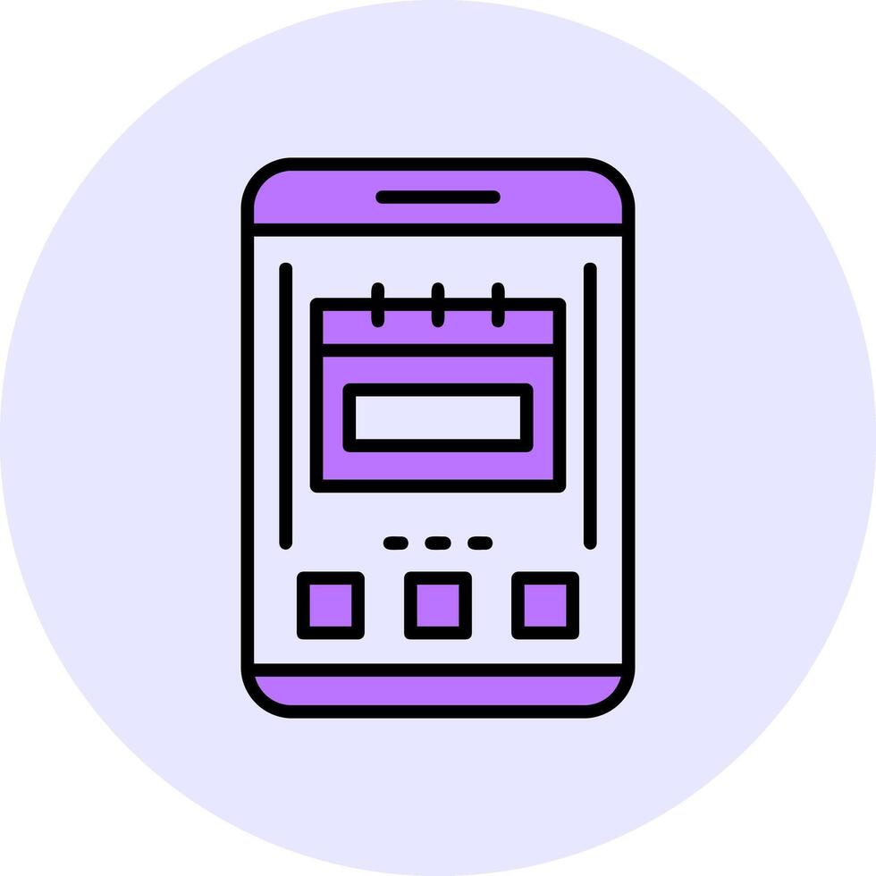 Calendar Filled Circle Fill Style Icon vector