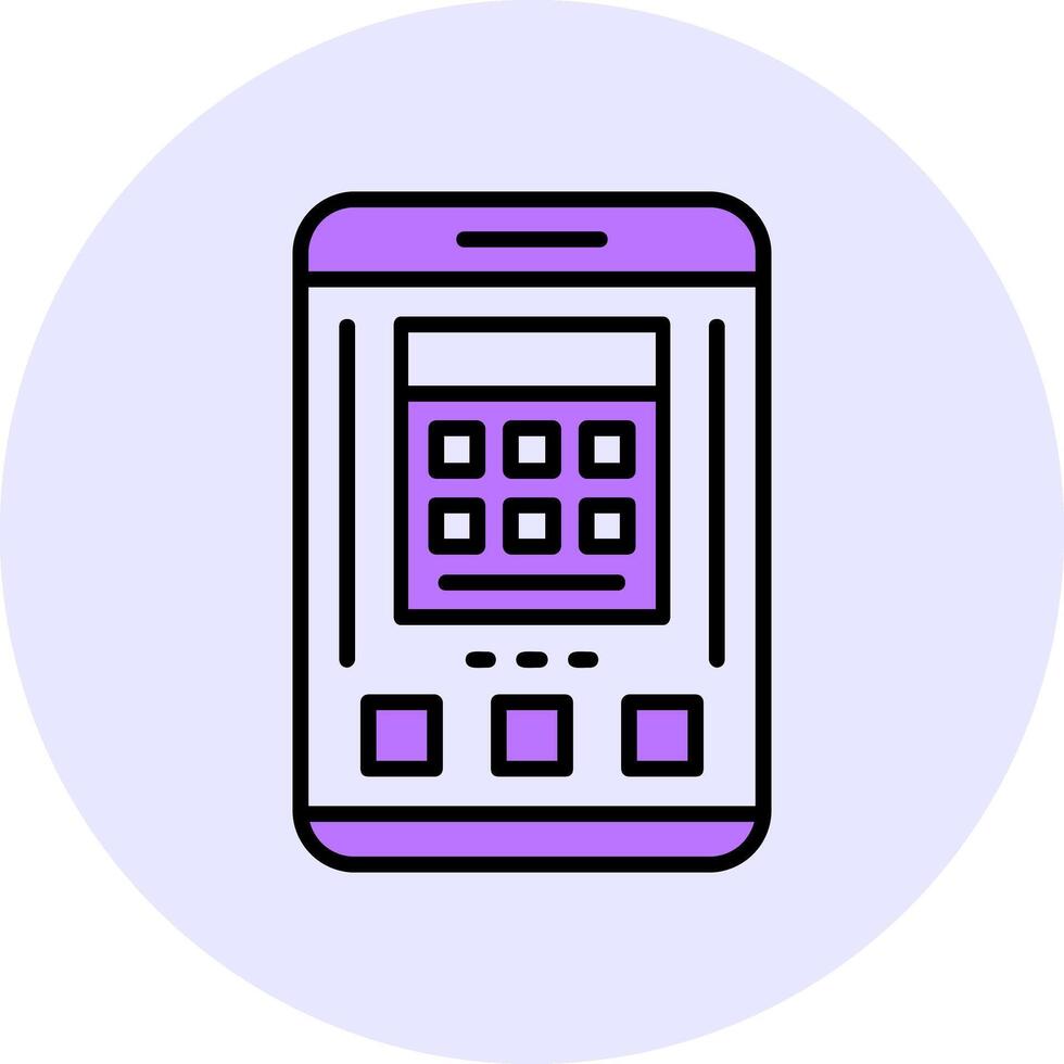 Calculator Filled Circle Fill Style Icon vector