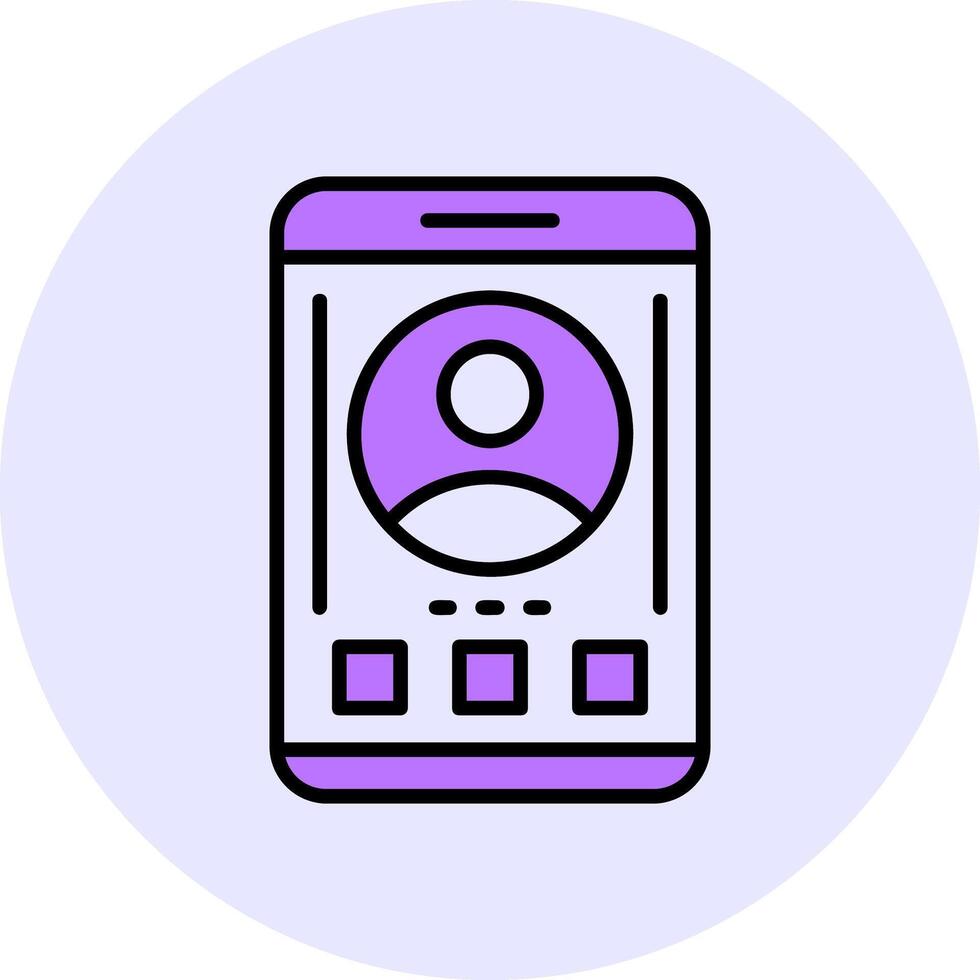 Profile Filled Circle Fill Style Icon vector