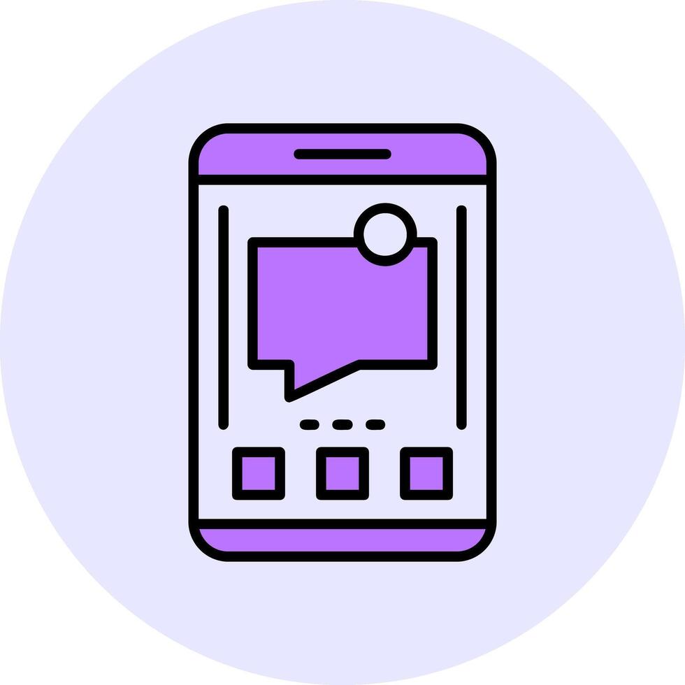 Messages Filled Circle Fill Style Icon vector