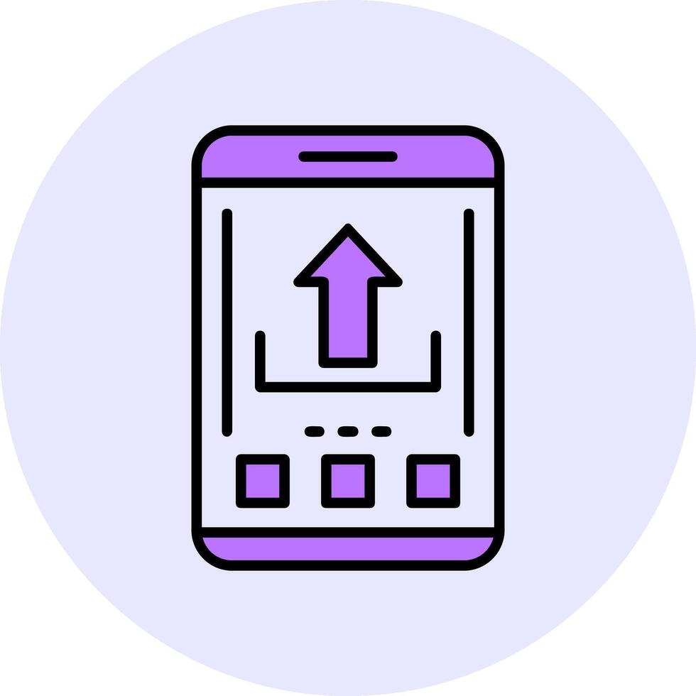 Upload Filled Circle Fill Style Icon vector