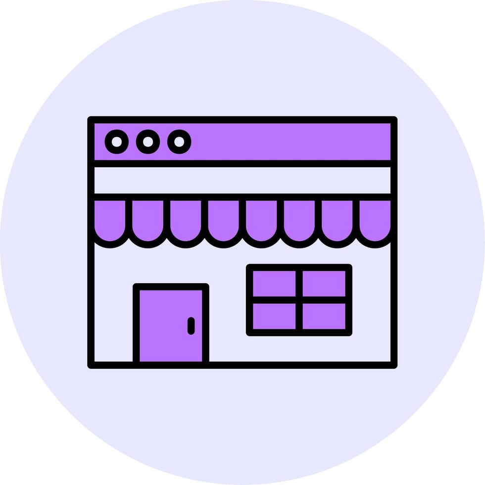 Online Store Filled Circle Fill Style Icon vector