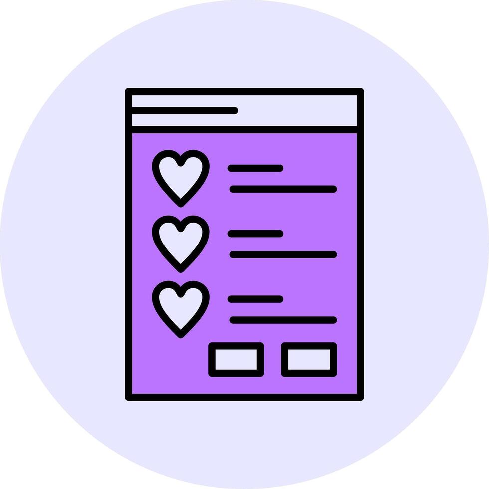 Wishlist Filled Circle Fill Style Icon vector
