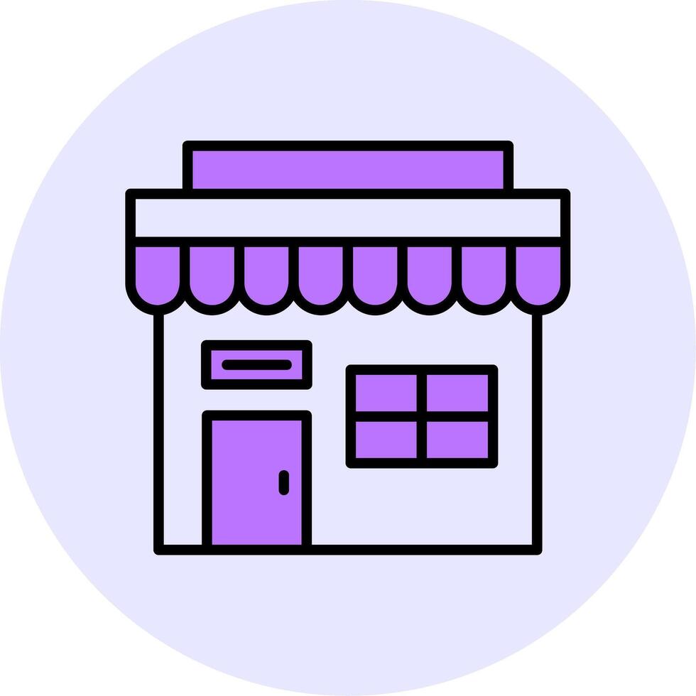 Storefront Filled Circle Fill Style Icon vector