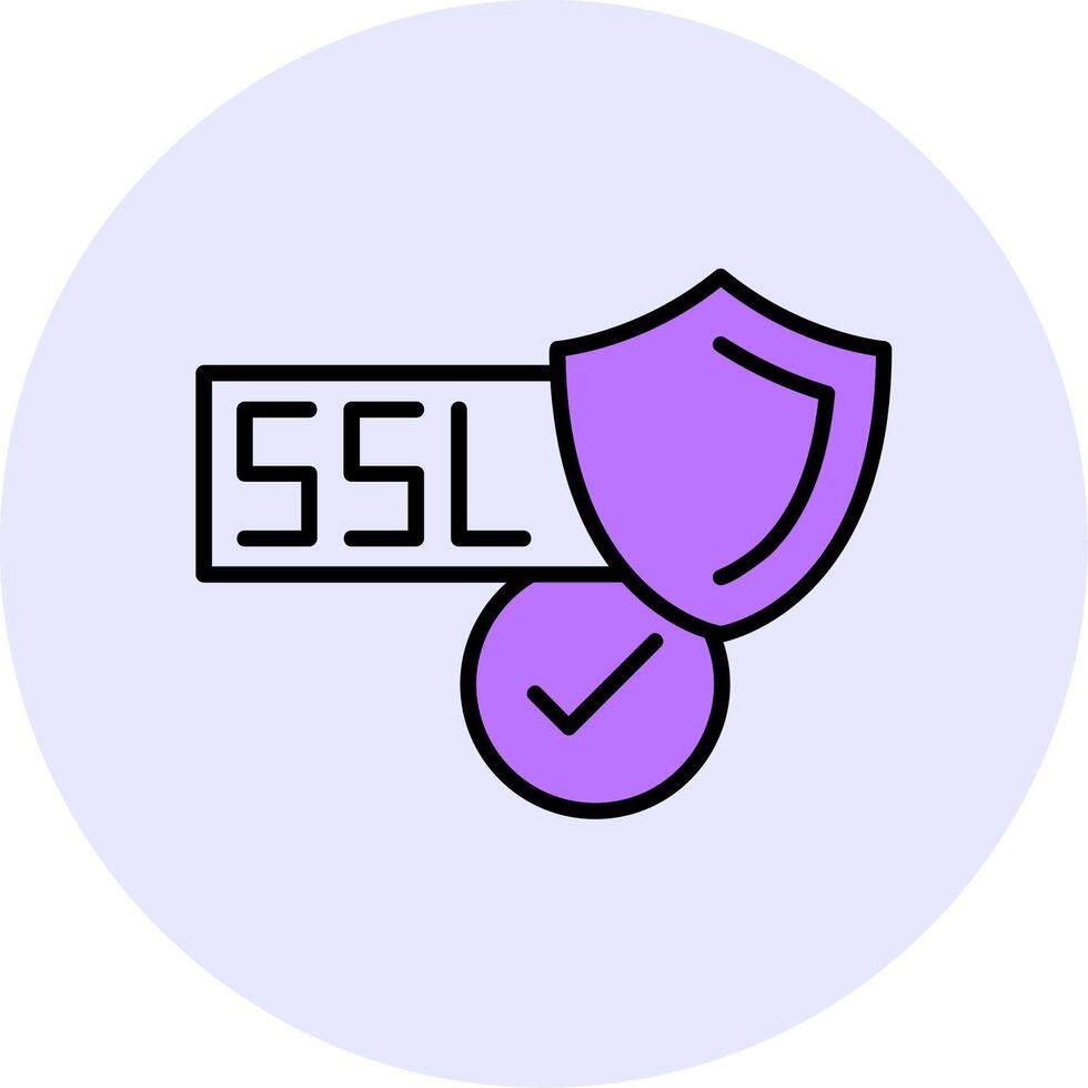 SSL Certificate Filled Circle Fill Style Icon vector