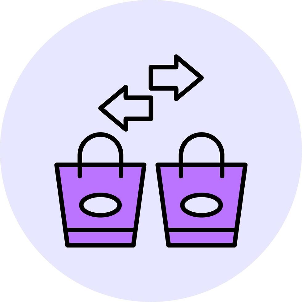Exchange Filled Circle Fill Style Icon vector
