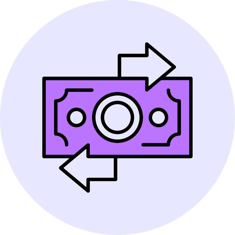 Refund Filled Circle Fill Style Icon vector