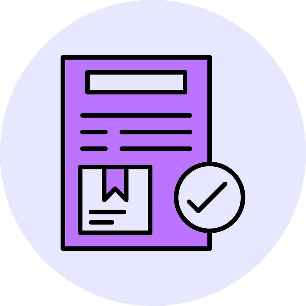 Order Confirmation Filled Circle Fill Style Icon vector