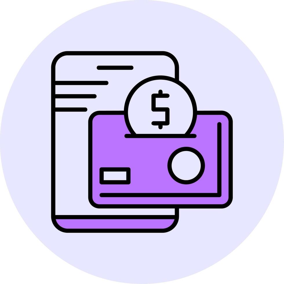 Digital Wallet Filled Circle Fill Style Icon vector