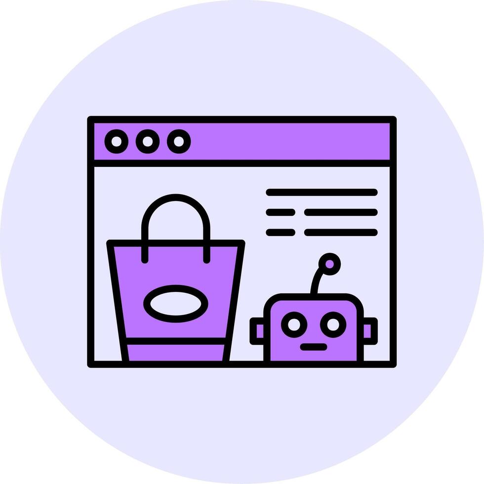 Virtual Shopping Assistant Filled Circle Fill Style Icon vector