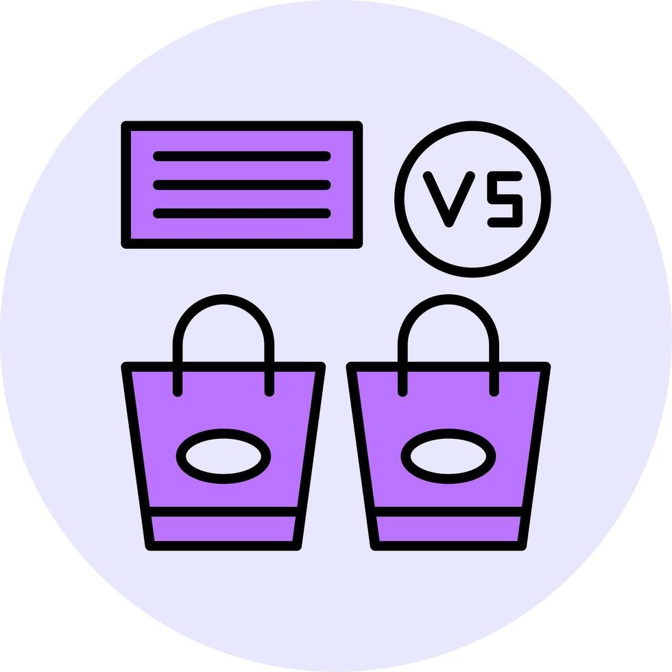 Product Comparison Filled Circle Fill Style Icon vector
