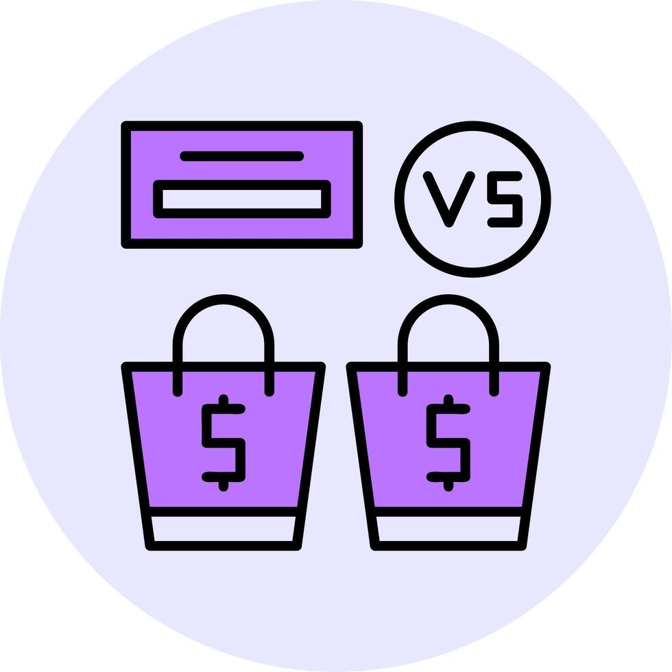 Price Comparison Filled Circle Fill Style Icon vector