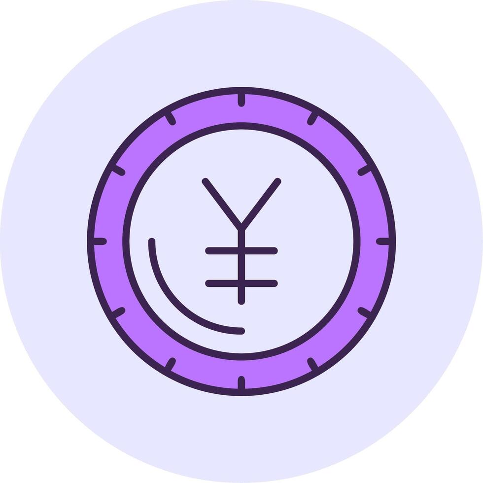 Yen sign Filled Circle Fill Style Icon vector