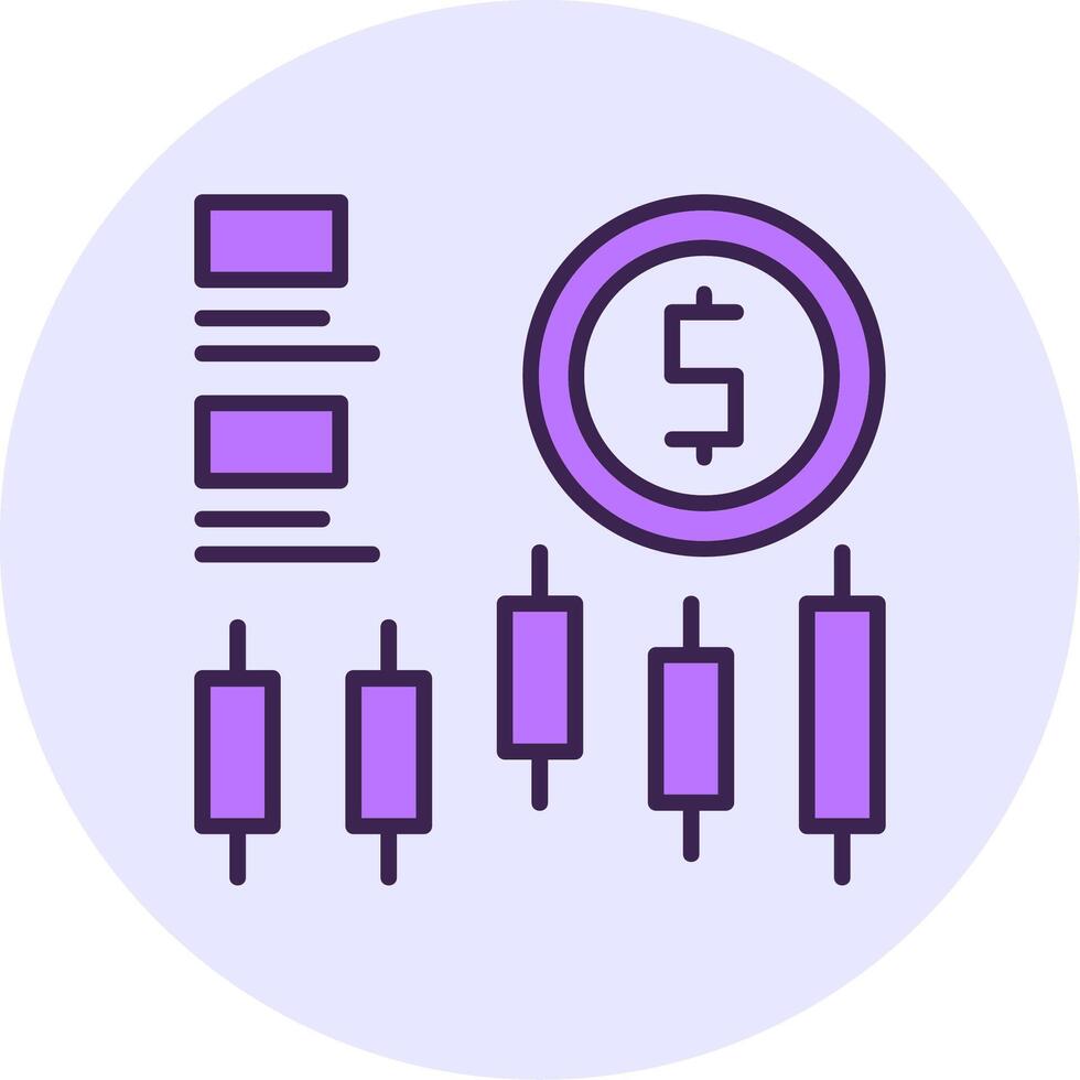 Stock market Filled Circle Fill Style Icon vector