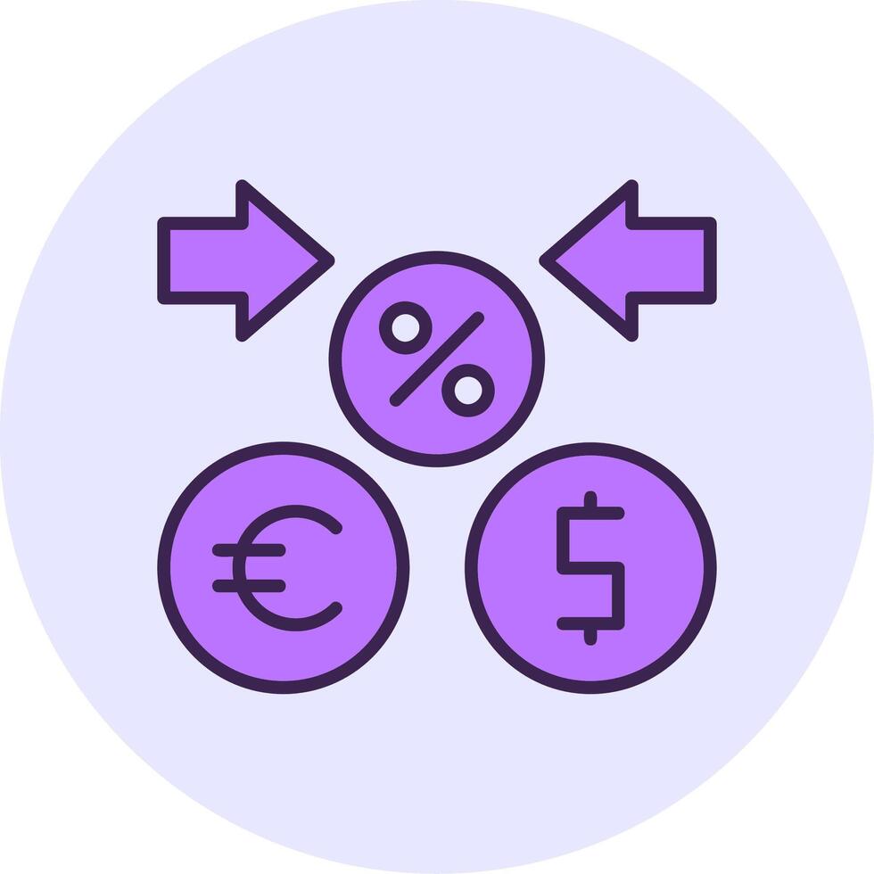 Exchange rate Filled Circle Fill Style Icon vector