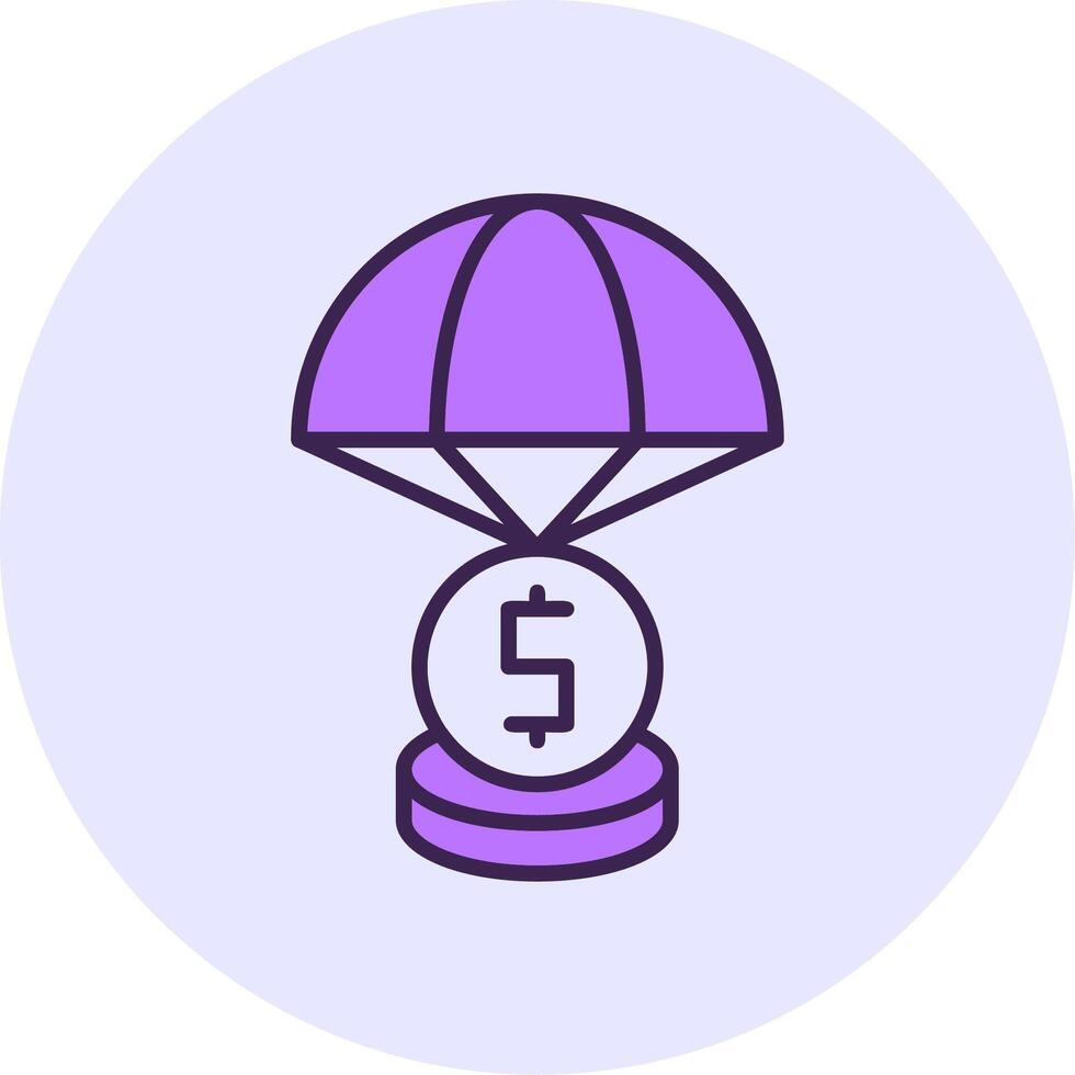Bailout Filled Circle Fill Style Icon vector