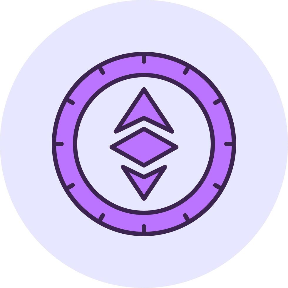 Ethereum Filled Circle Fill Style Icon vector