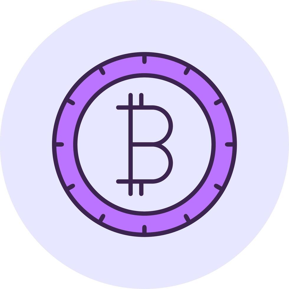 Bitcoin Filled Circle Fill Style Icon vector
