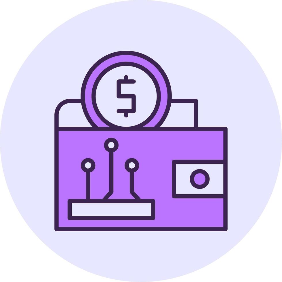 Digital wallet Filled Circle Fill Style Icon vector