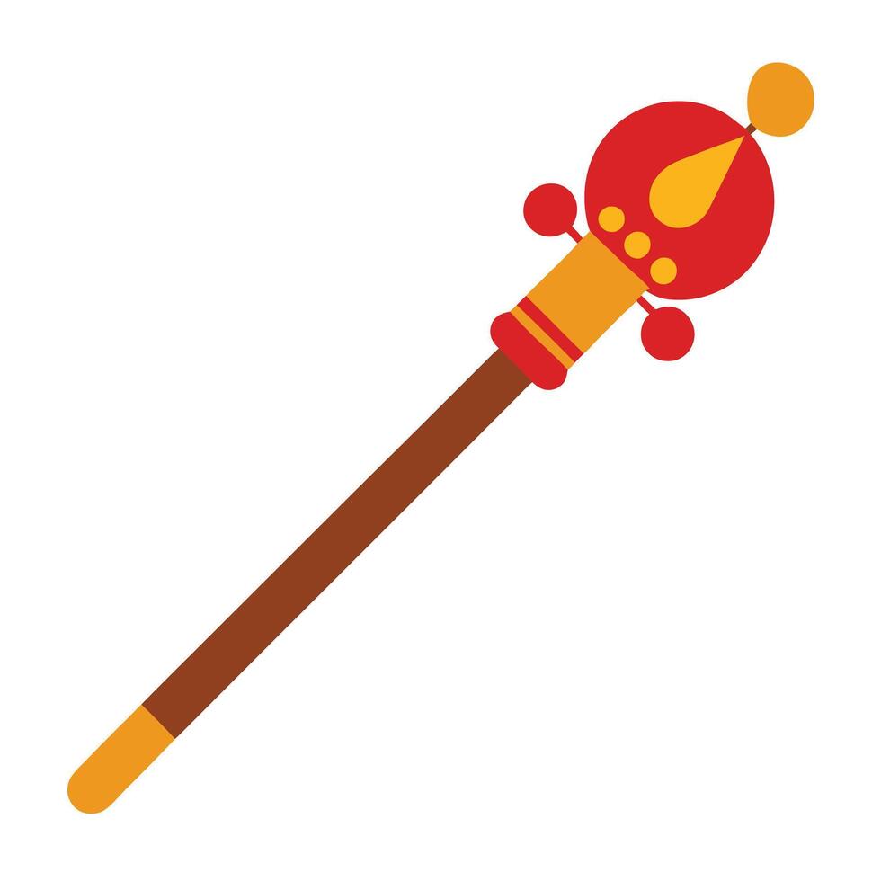 A Single Decorative Drumstick with Red and Gold Elements vector