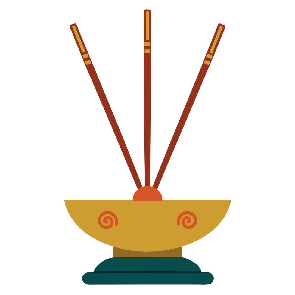 Pair of Chopsticks on Decorative Holder vector