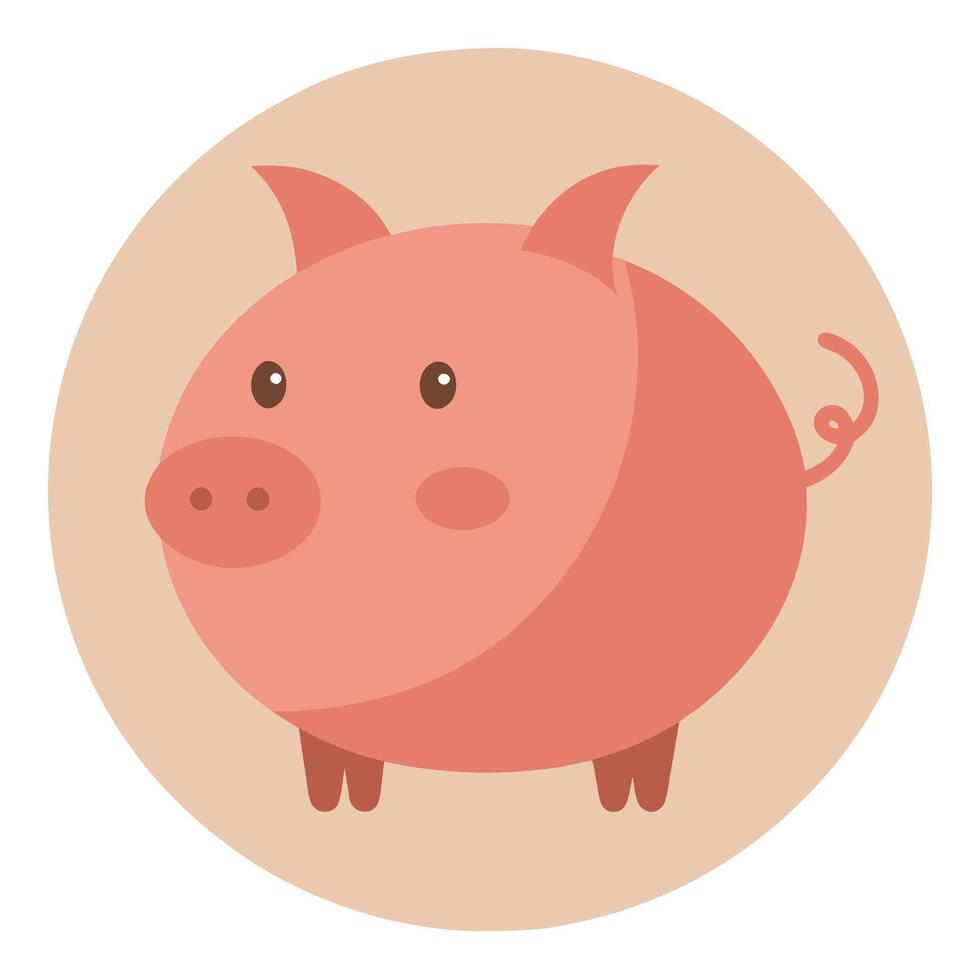 A Rounded Pig Icon vector