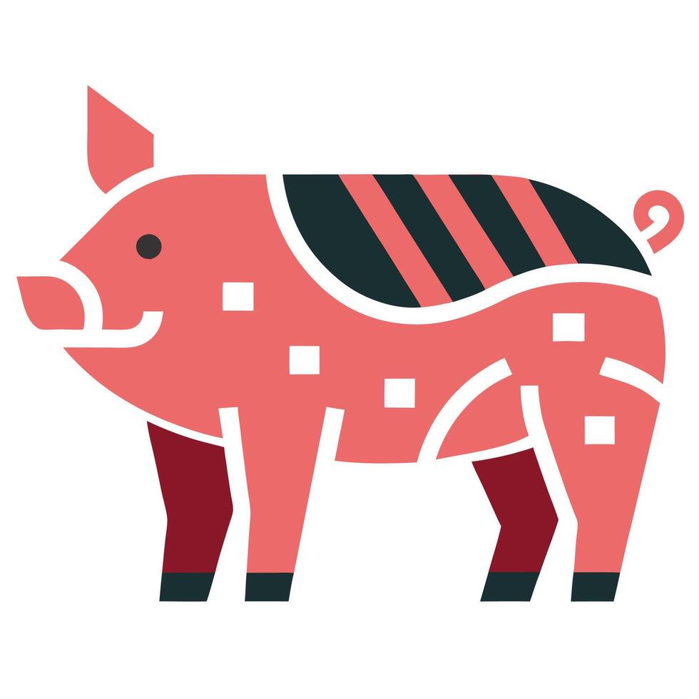 Stylized Pig Icon vector