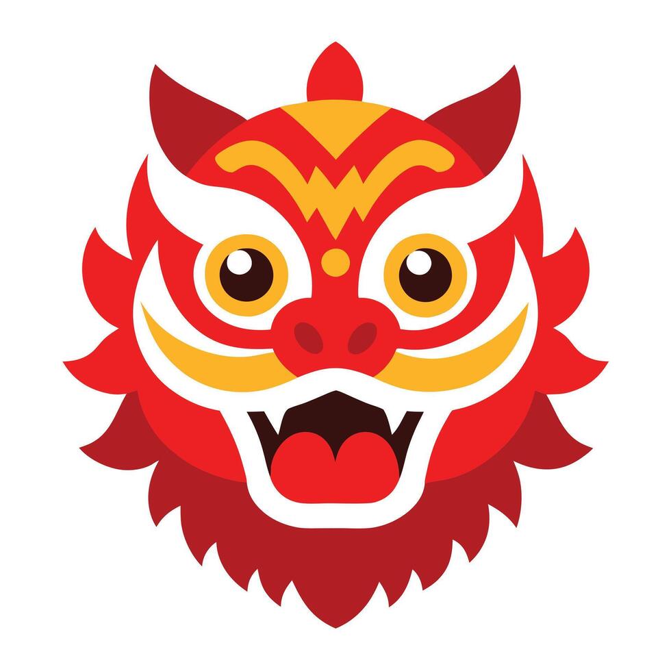 Traditional Lion Dance Mask vector