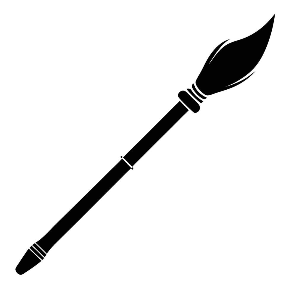 A Single Calligraphy Brush with Black Bristles vector