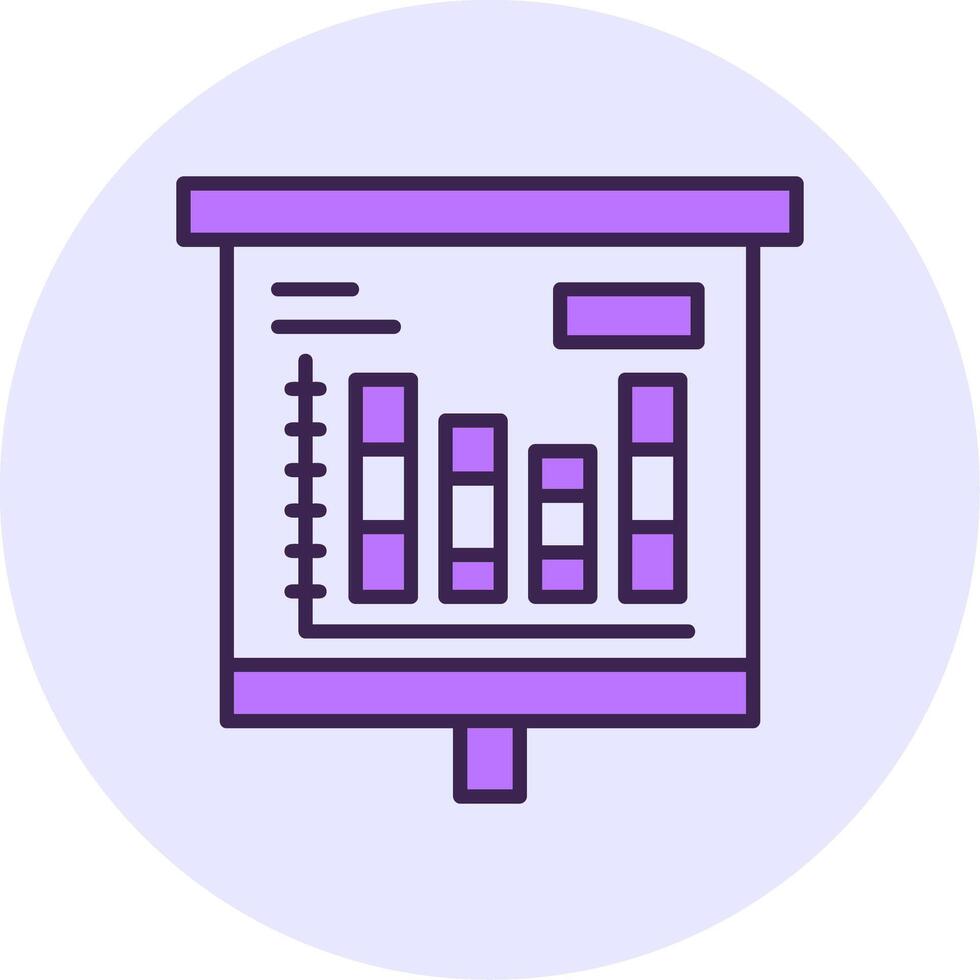 Stacked Bar Chart Filled Circle Fill Style Icon vector