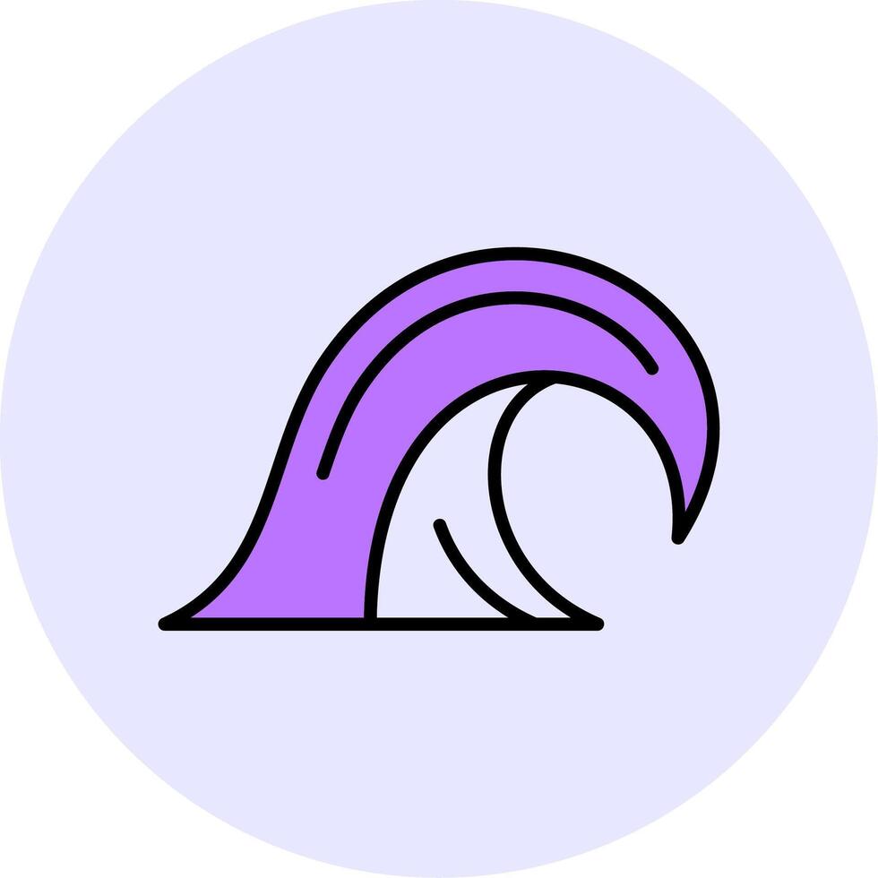 Waves Filled Circle Fill Style Icon vector