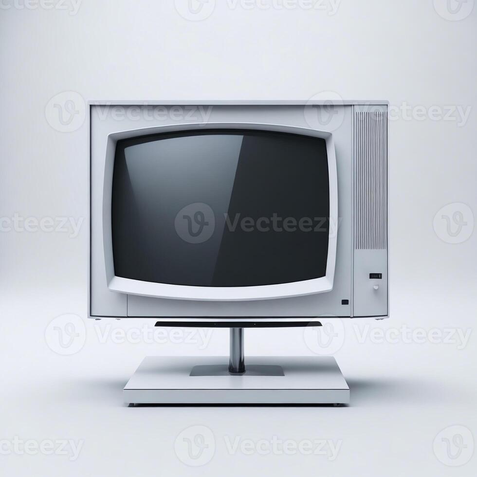 Vintage television on white background photo